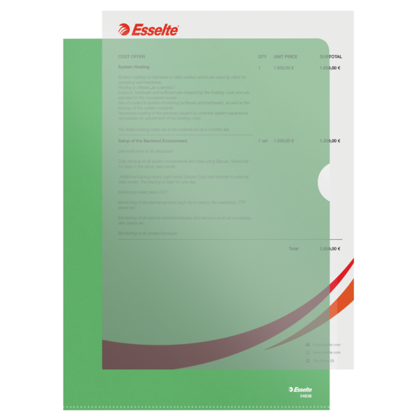 Omslag 105my PP præget A4 grøn (100)