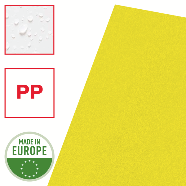 Omslag 105my PP præget A4 gul (100)