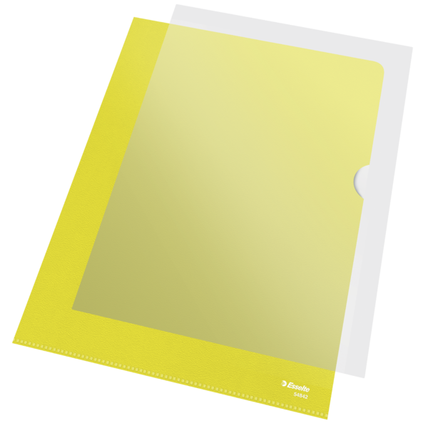 Omslag 105my PP præget A4 gul (100)