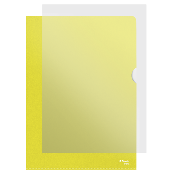 Omslag 105my PP præget A4 gul (100)