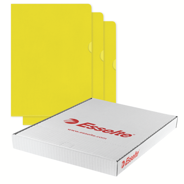 Omslag 105my PP præget A4 gul (100)