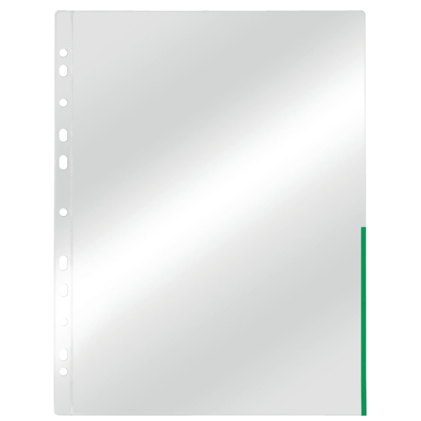 Signallomme 105my PP glasklar A4 TÅ grøn(100)