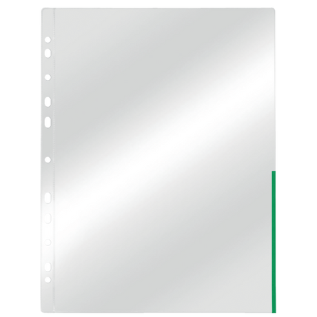 Signallomme 105my PP glasklar A4 TÅ grøn(100)