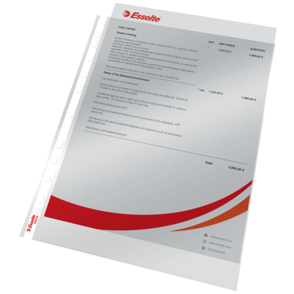 Lomme 55my PP glasklar A4 TÅ (100)