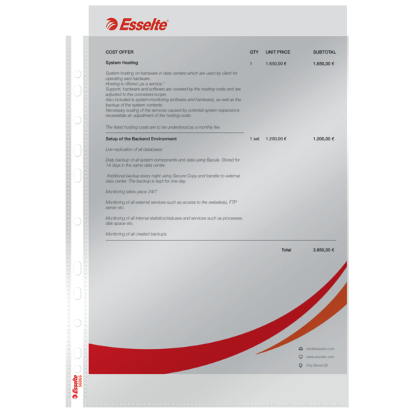 Lomme 55my PP glasklar A4 TÅ (100)
