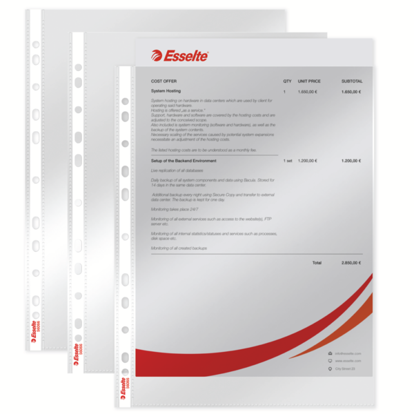 Lomme 55my PP glasklar A4 TÅ (100)