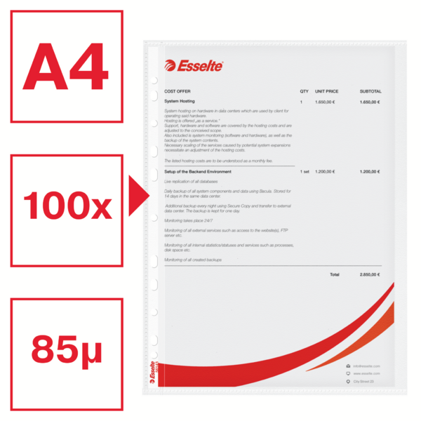 Lomme 85my PP præget A4 SÅ (100)