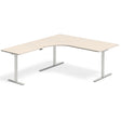 Hæve-sænkebord DNA, Birk 1800x2000 mm Venstre 3-ben/Alugrå