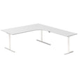 Hæve-sænkebord DNA, Lysgrå 2000x2200 mm Højre 3-ben/Hvid