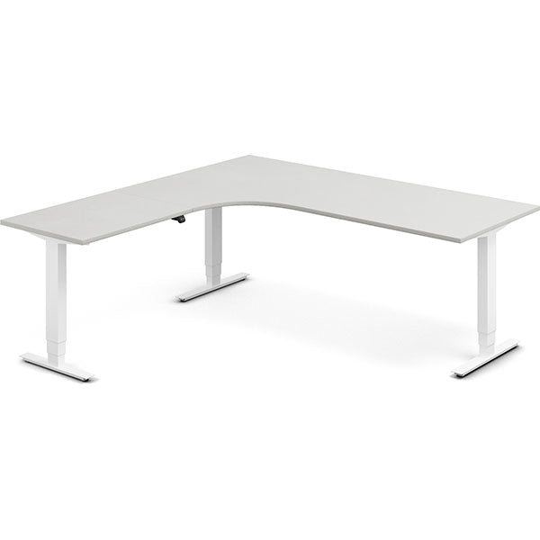 Hæve-sænkebord DNA, Lysgrå 2000x2000 mm Venstre 3-ben/Alugrå