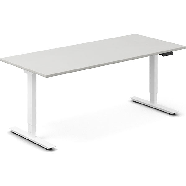 Hæve-sænkebord DNA, Lysgrå 2000x800 mm 2-ben/Hvid