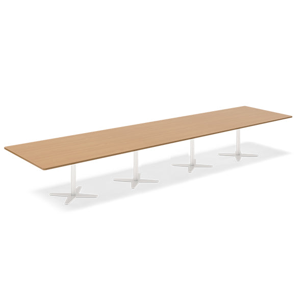 Konferencebord DNA, Bøg 5000x1200 mm rektangulært, Hvid understel