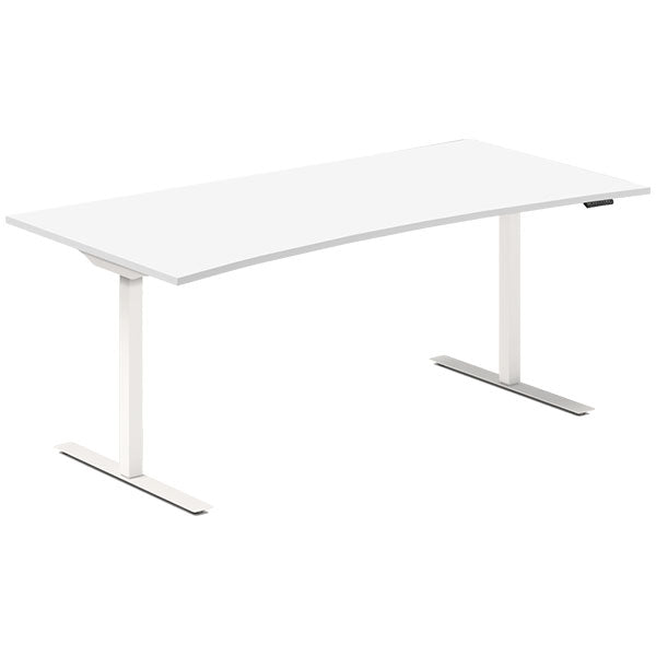 Hæve-sænkebord DNA, Hvid 1800x800mm Bue 2-ben/Hvid