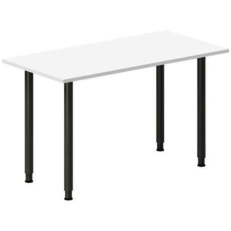 Skrivebord DNA, Hvid 1200x600mm I-ben/Sort