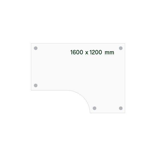 Skrivebord DNA, Hvid 1600x1200mm Højre I-ben/Sort