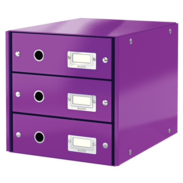 Skuffekabinet Click&Store 3 skuf WOW lilla
