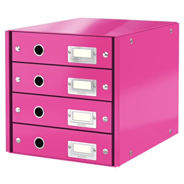 Skuffekabinet Click&Store 4 skuf WOW pink