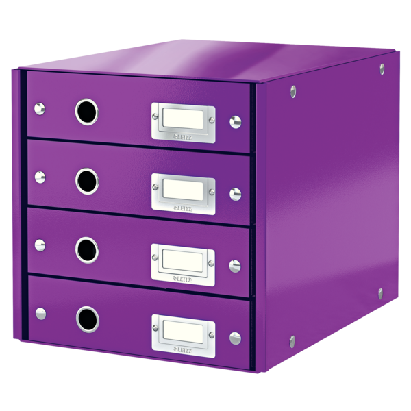Skuffekabinet Click&Store 4 skuf WOW lilla