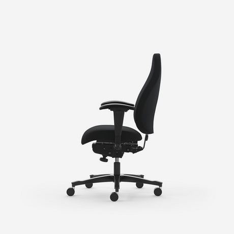 Kontorstol Malmstolen Classic 4000 Høj ryg, Sort med armlæn