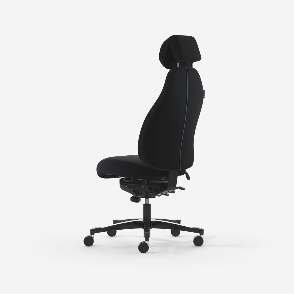 Kontorstol Malmstolen Classic 4000 Høj ryg, Sort med nakkestøtte