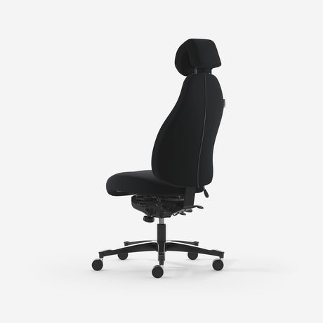 Kontorstol Malmstolen Classic 4000 Høj ryg, Sort med nakkestøtte