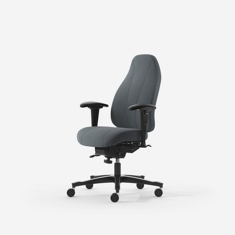 Kontorstol Malmstolen Classic 4000 Høj ryg, Grå med armlæn