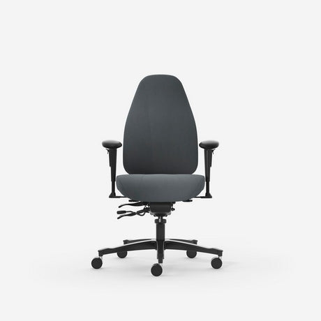 Kontorstol Malmstolen Classic 4000 Høj ryg, Grå med armlæn