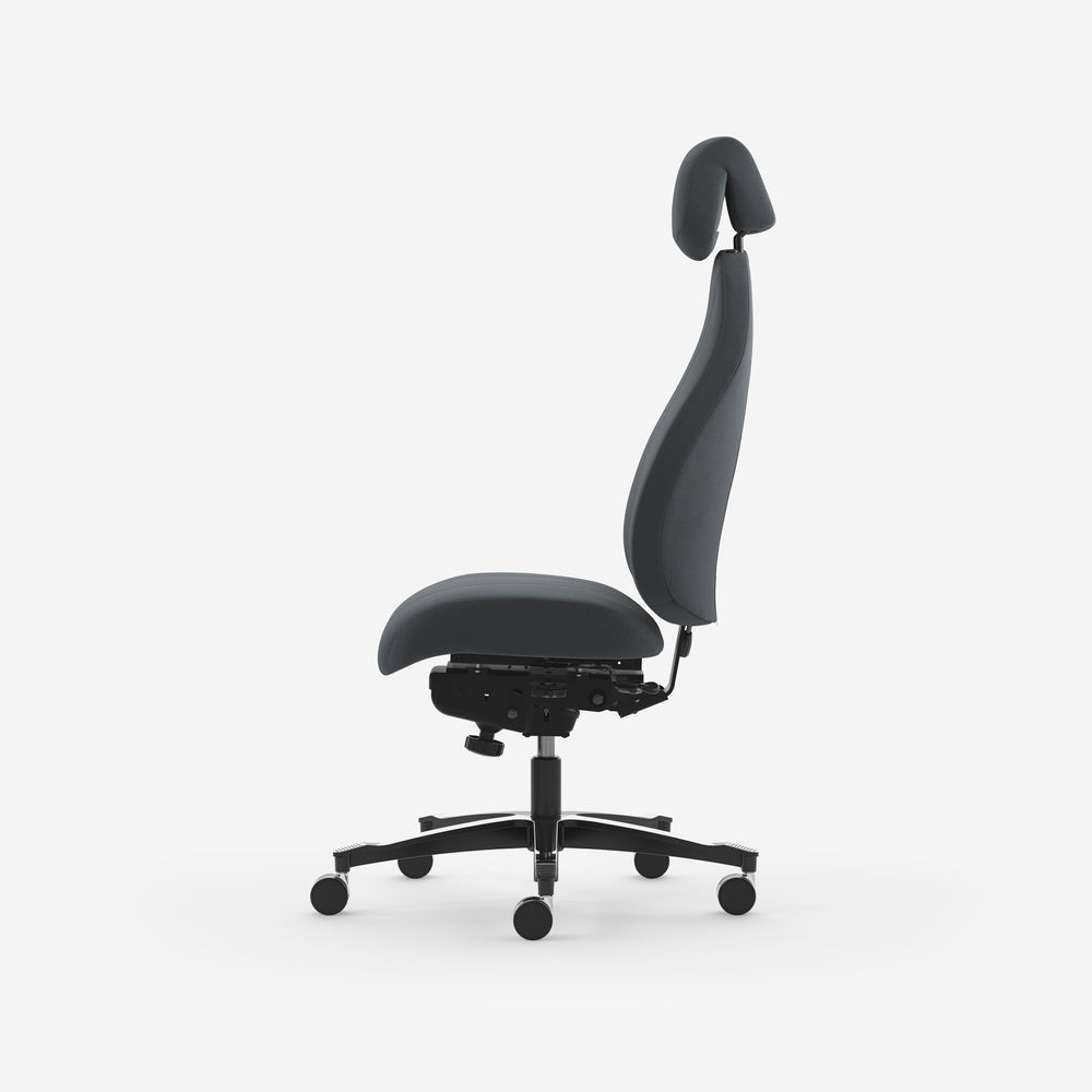 Kontorstol Malmstolen Classic 4000 Høj ryg, Grå med nakkestøtte