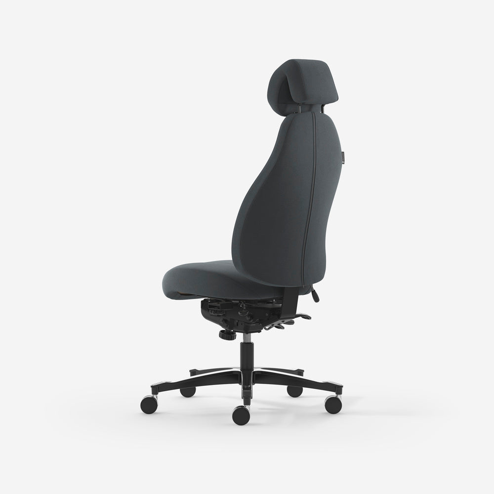 Kontorstol Malmstolen Classic 4000 Høj ryg, Grå med nakkestøtte