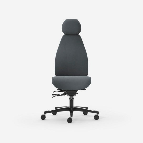 Kontorstol Malmstolen Classic 4000 Høj ryg, Grå med nakkestøtte