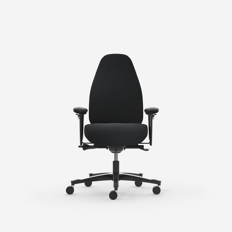 Kontorstol Malmstolen Classic 7000 Høj ryg, Sort med armlæn