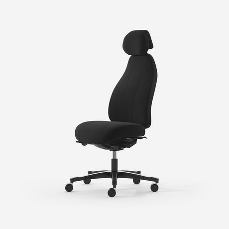 Kontorstol Malmstolen Classic 7000 Høj ryg, Sort med nakkestøtte