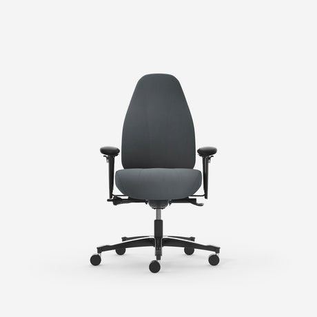 Kontorstol Malmstolen Classic 7000 Høj ryg, Grå med armlæn