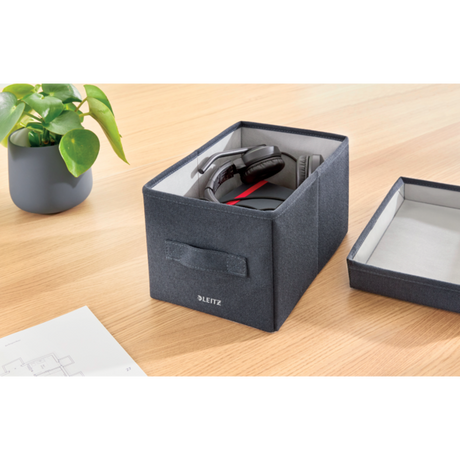 Opbevaringsboks i stof S grå (2)