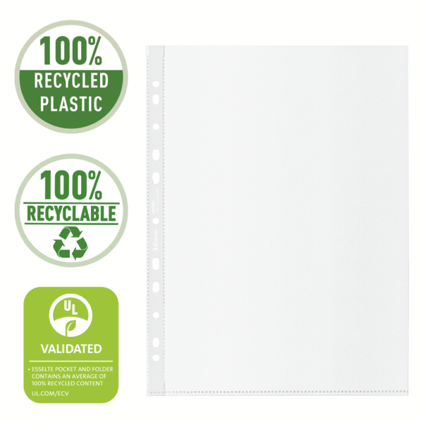 Lomme recycled 100my PP præg A4 (50)