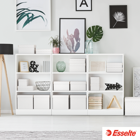 Opbevaringsboks Esselte Home M Low hvid (3)