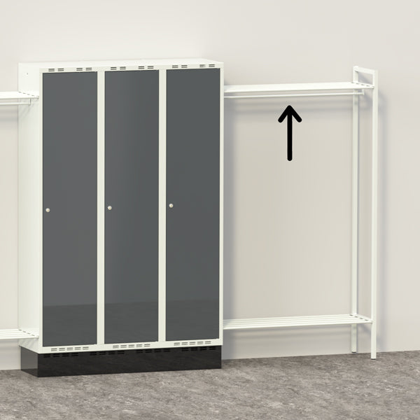 Hattehylde til garderobe B1000xD550 mm lysegrå