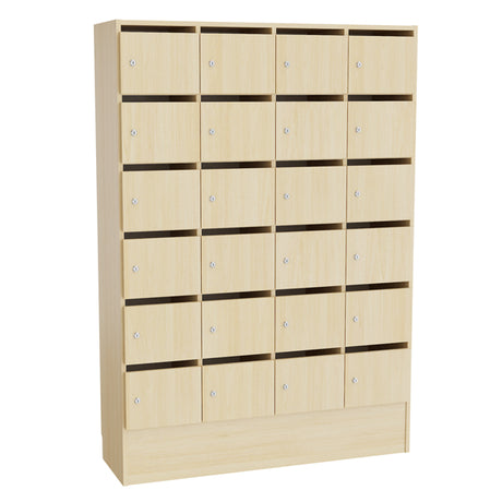 Mora Personaleskab 24 rum birk døre, cylinderlås