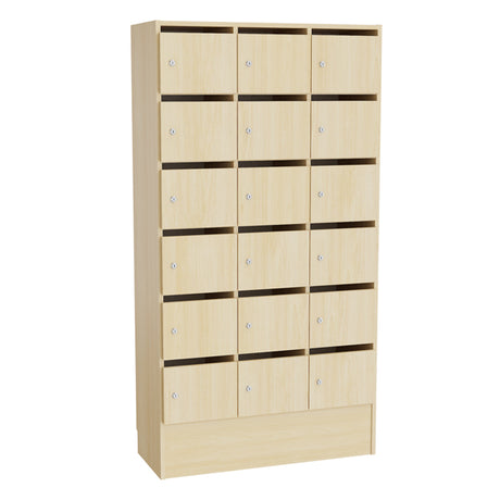 Mora Personaleskab 18 rum birk døre, cylinderlås