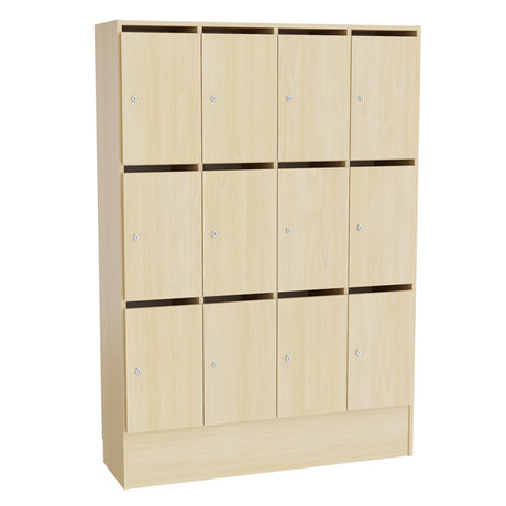 Mora Personaleskab 12 rum birk døre, cylinderlås