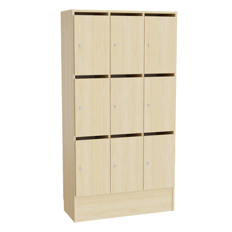 Mora Personaleskab 9 rum birk døre, cylinderlås