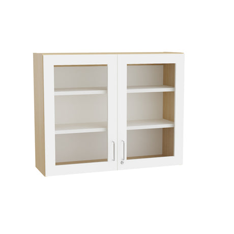 Mora Overskab 800x1000x320mm hvid laminat/glas