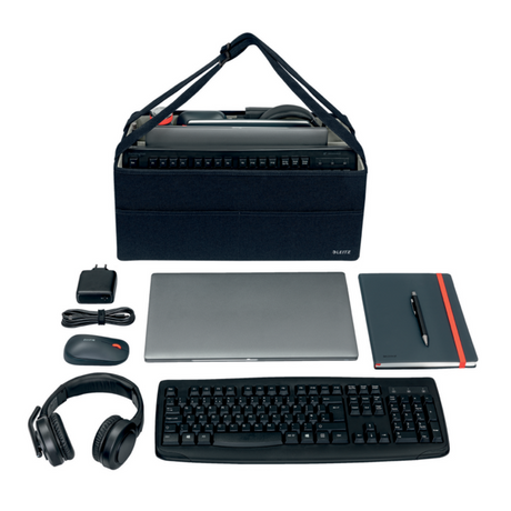 Taske Hot Desking stor stof grå