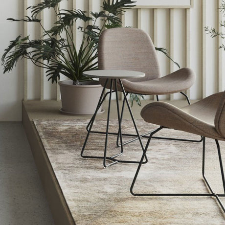 Bord Tilkka lys grå linoleum, sort stel