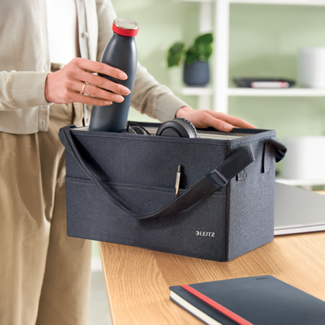 Taske Hot Desking lille stof grå