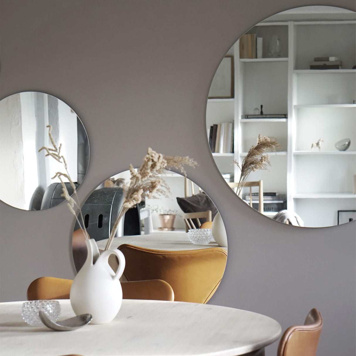 Cirkel 60 cm. Spejl / Magnetisk glastavle