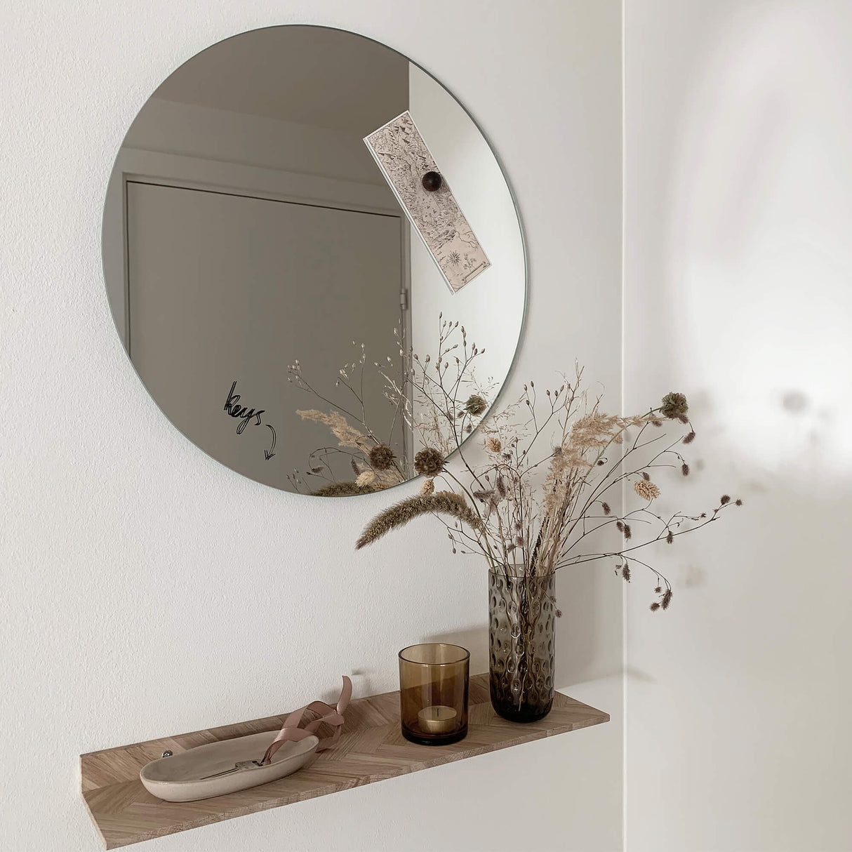 Cirkel 45 cm. Spejl / Magnetisk glastavle