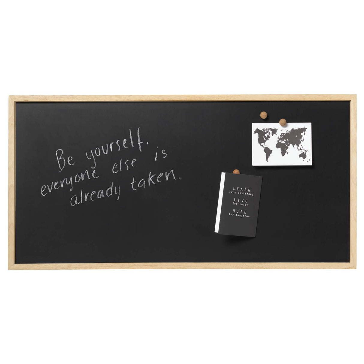 50 x 100 cm. Magnetisk Kridt tavle med træramme