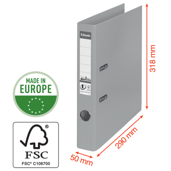 Brevordner No1 Power PP A4 50mm lyseblå