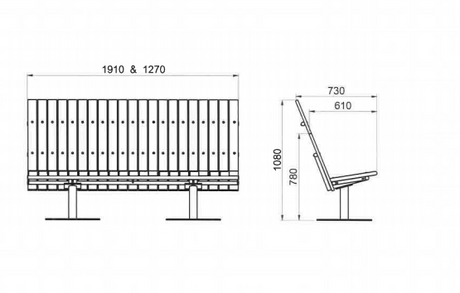 Sofa Cirkum, 3-pers høj, massiv eg, sort understel